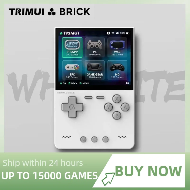 

TRIMUI BRICK portable game console, 3.2-inch IPS screen, Linux system, metal rear panel, LED lighting.