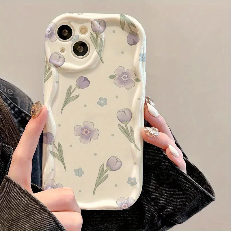 Floral Scenery INS Phone Case For Samsung Galaxy S26 S24 Plus S25 S23 Ultra A55 A57 A56 A36 A37 A07 A17 A27 A15 Ripple TPU Cover