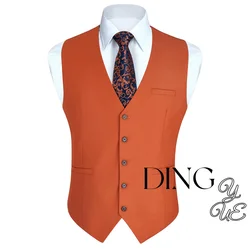 Men's Suit Vest Business Formal Dress Waistcoat Vest with 3 Pockets for Suit or Tuxedo