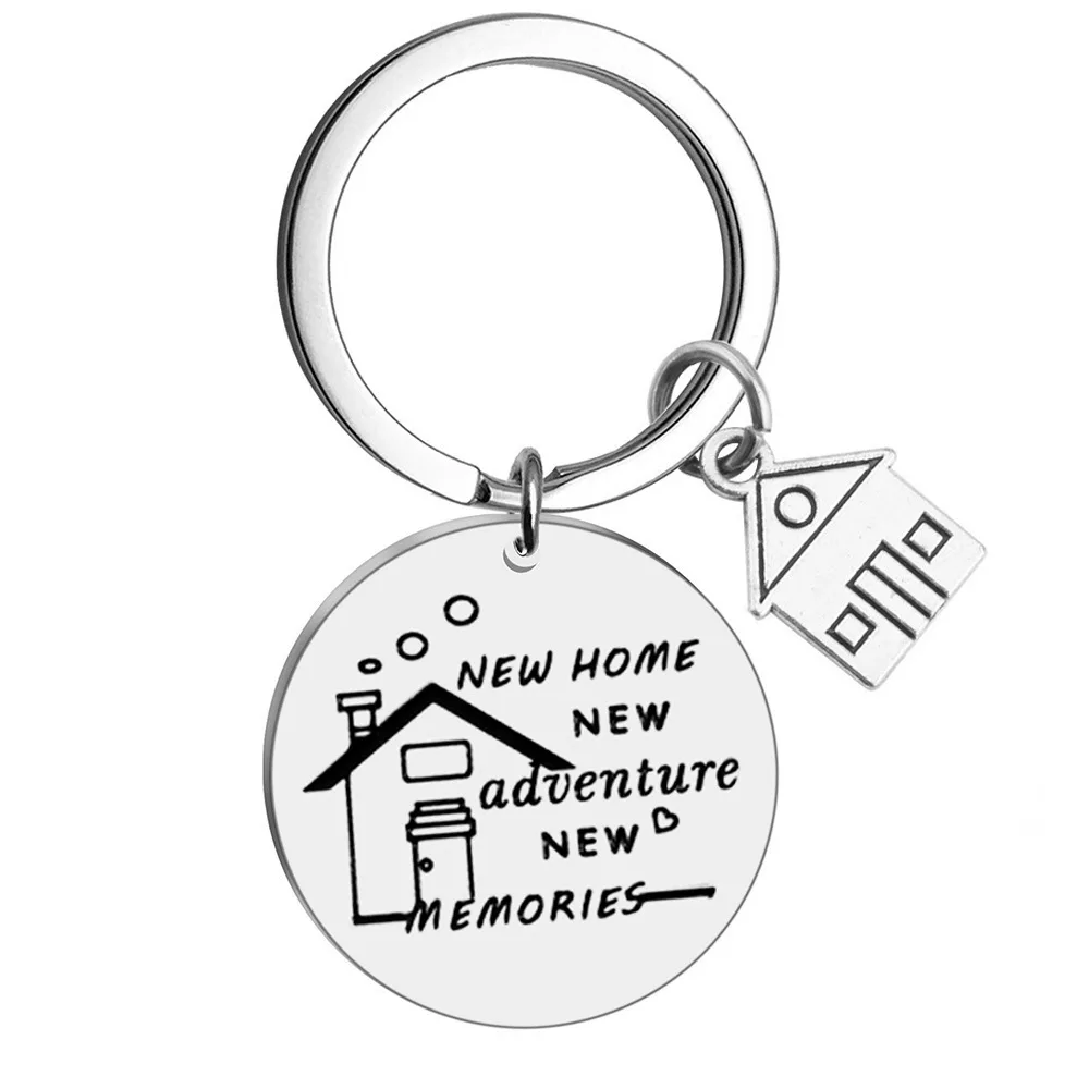 New First Home Gift Keychain Pendant  New Home New Adventures Key Chain Keyring Housewarming Gift Realtor Closing Gifts