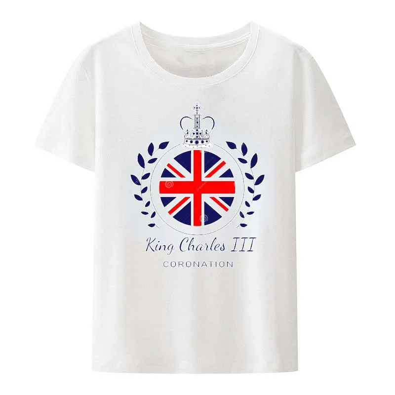 2023 the king Newest Fashion UK King Charles III Print TShirt Men/Women Charles III Royal Cypher T Shirt Streetwear Tees Unisex