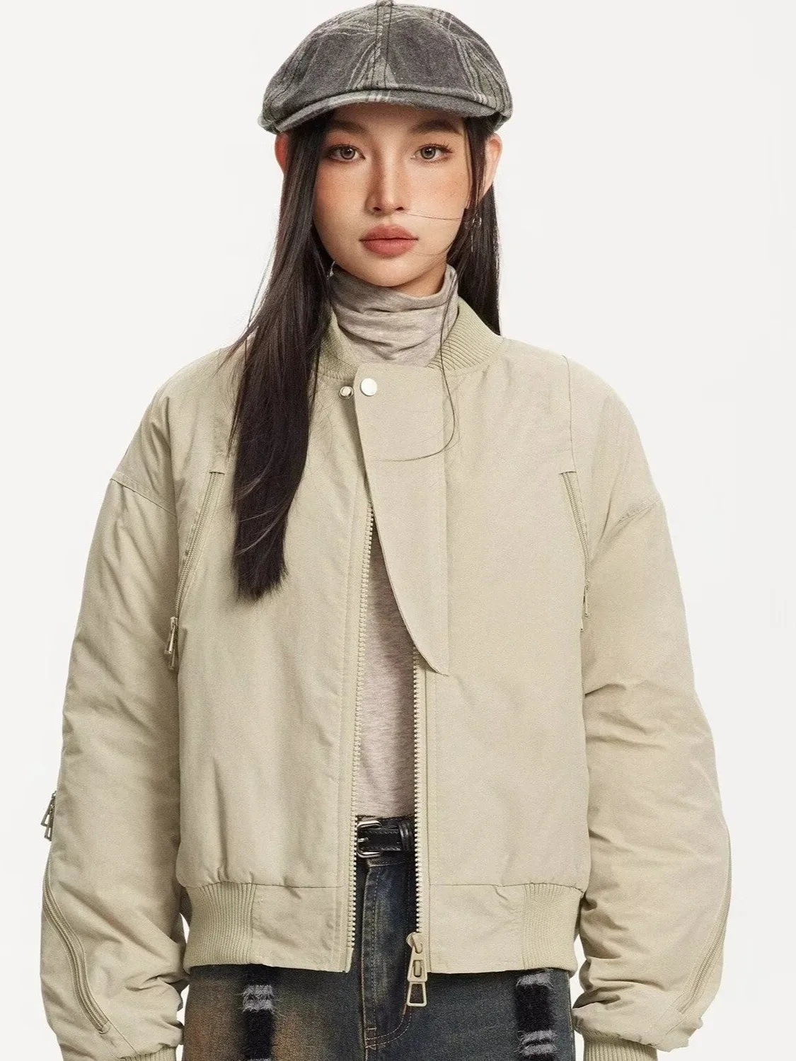 

Куртки-бомберы Женская куртка в американском стиле на осенней клетчатой подкладке Облегающее рабочее место OL Деловой офис Профессиональные простые Ins