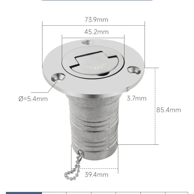 

Marine oil tank oil filling port water filling port yacht yacht RV 316 stainless steel yacht hardware accessories