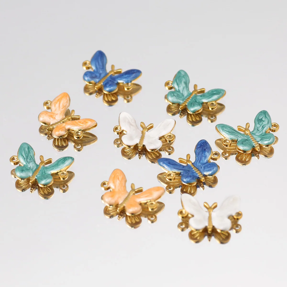 

15.7mm Stainless Steel Butterfly Clasps Assorted Colors Handmade DIY Component Jewelry Making Necklace Bracelet Other Accessorie