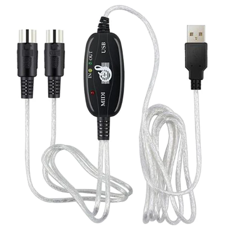 Kabel Audio klawiatura do USB do komputera MIDI kabel konwertera PC do klawiatura muzyczna przewód USB na zewnątrz MIDI akcesoria Adapter interfejsu