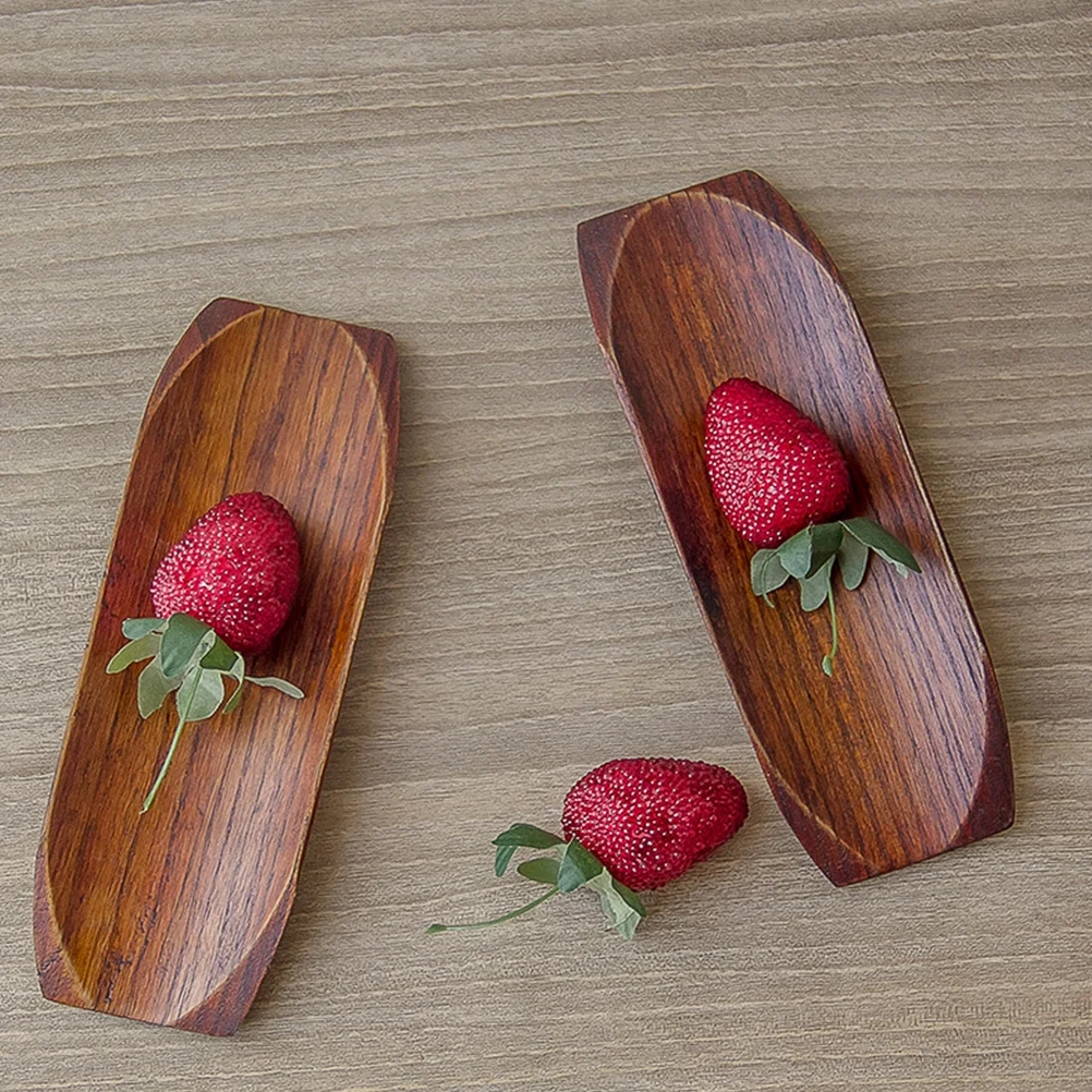 

1pc Solid Wood Serving Tray For Sushi Fruit Bread Snacks Natural Wooden Plate Dish Organizer Kitchen Barware Tableware Decor