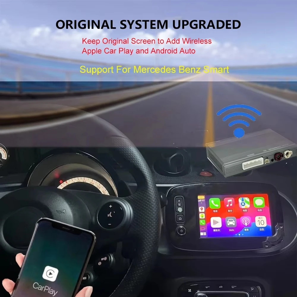 STLFOriginal Screen Upgrade Wireless ApplesCarPlay for MercedessBenz Smart Android Auto Mirror Link AirPlay Radio Navigation