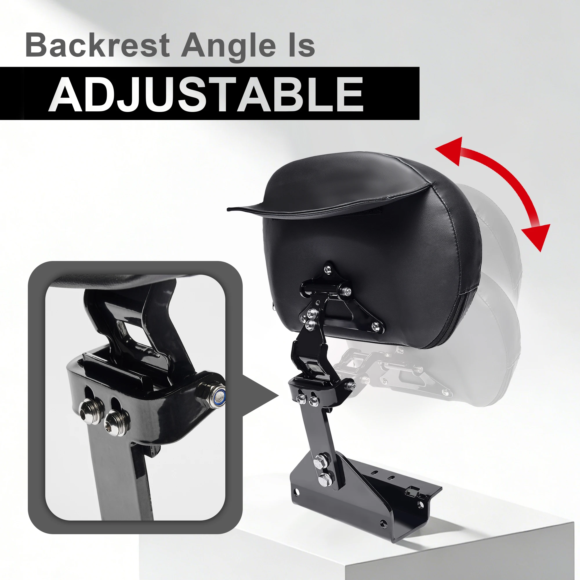 Motorcycle Accessory for Can-Am Ryker Memory Foam Driver Backrest with Detachable Storage Pocket | Ultimate Comfort Upgrade view 4