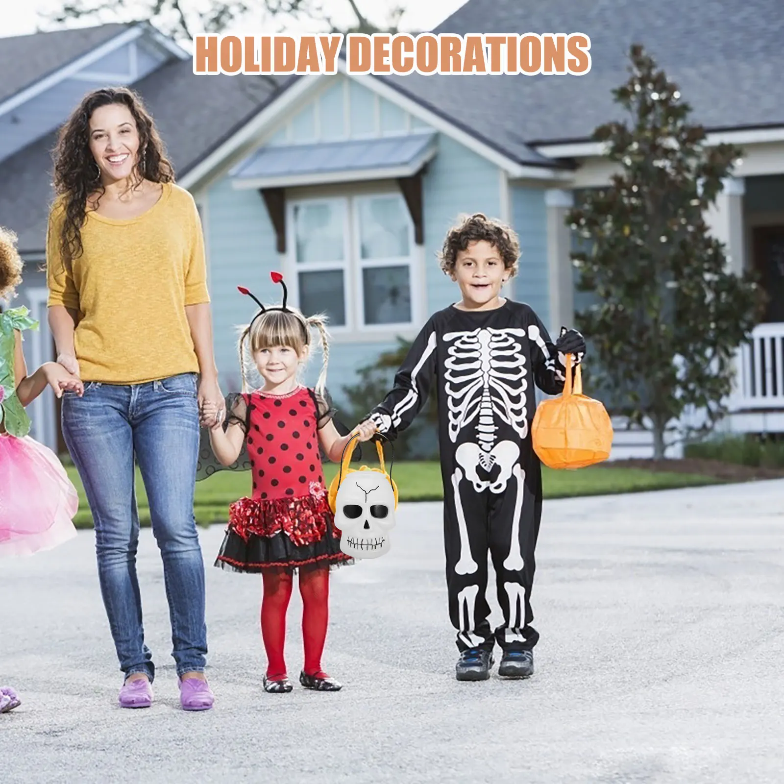 

Skull Pumpkin Bucket Candy Storage Containers Decor Holder Creative Design Buckets Pail Lollipop Halloween Plastic