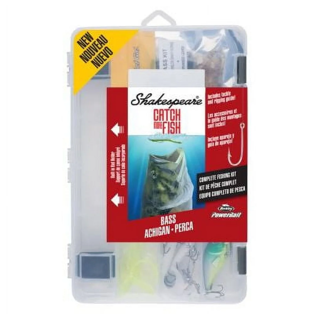 Kit de caja de aparejos de pesca de lubina con cebo, surtido de aparejos, guía de aparejo, bandeja duradera, equipo de pesca portátil