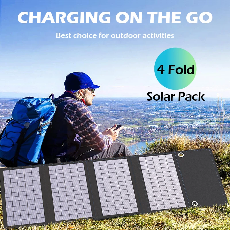 1000W Foldable Portable Solar Panel USB+DC Output Solar Mobile Charging Phone Outdoor Fishing Game Charger