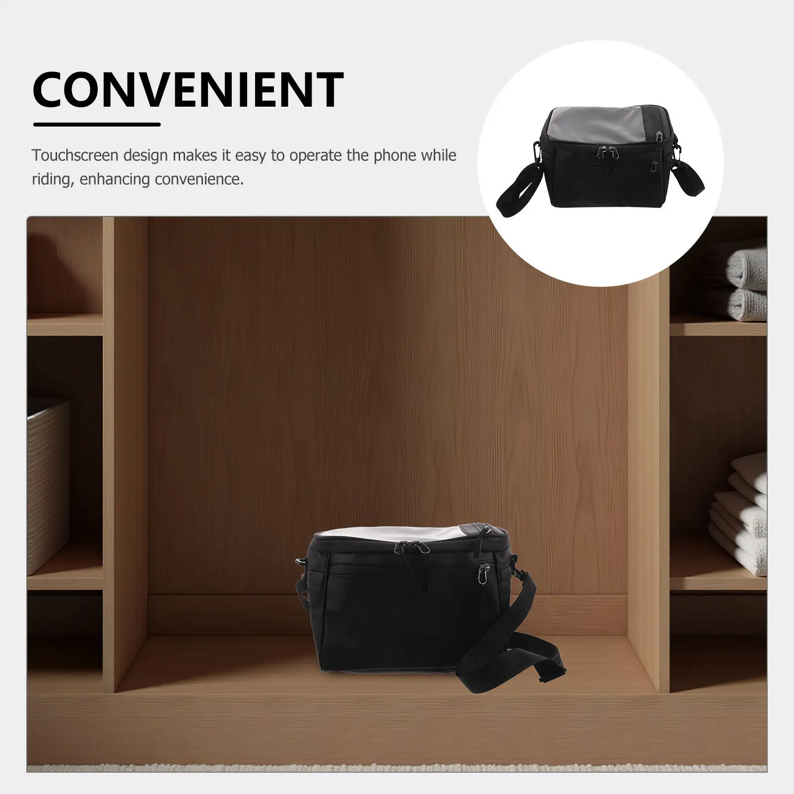 Cycling Handlebar Bag Waterproof Large Front Storage Pouch Phone Mount for Road Mountain Bike Commuting Outdoor
