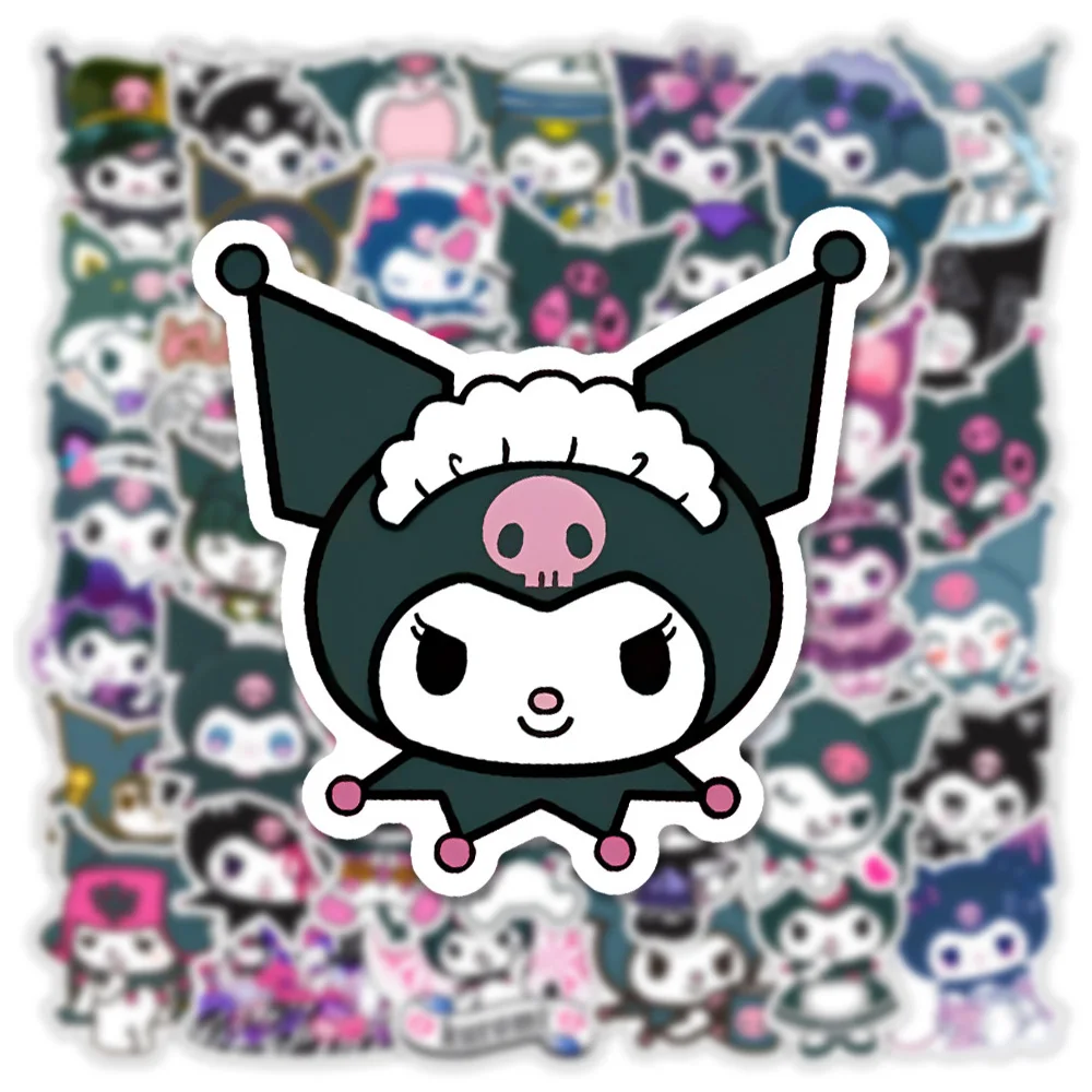 Pegatinas impermeables de Anime Kuromi para niños, calcomanías Kawaii para ordenador portátil, nevera, cuaderno, Decoración, regalo, 10/30/50 piezas