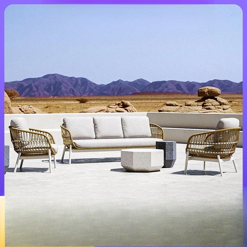 

Compact Versatile Customizable Nordic Outdoor Rattan Sofa
