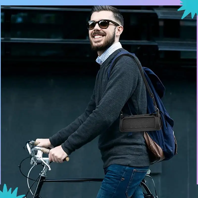 Abzw 3x para flip 6 caso capa saco de armazenamento de áudio com alça de ombro mosquetão viagem carregando saco de armazenamento protetor