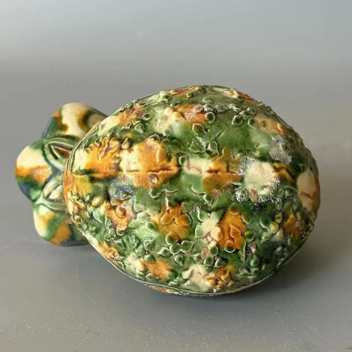 Old Collection Tang Dynasty Tri colored Glazed Pottery Duck Wash Antique Collection Decoration Statue Sculpture