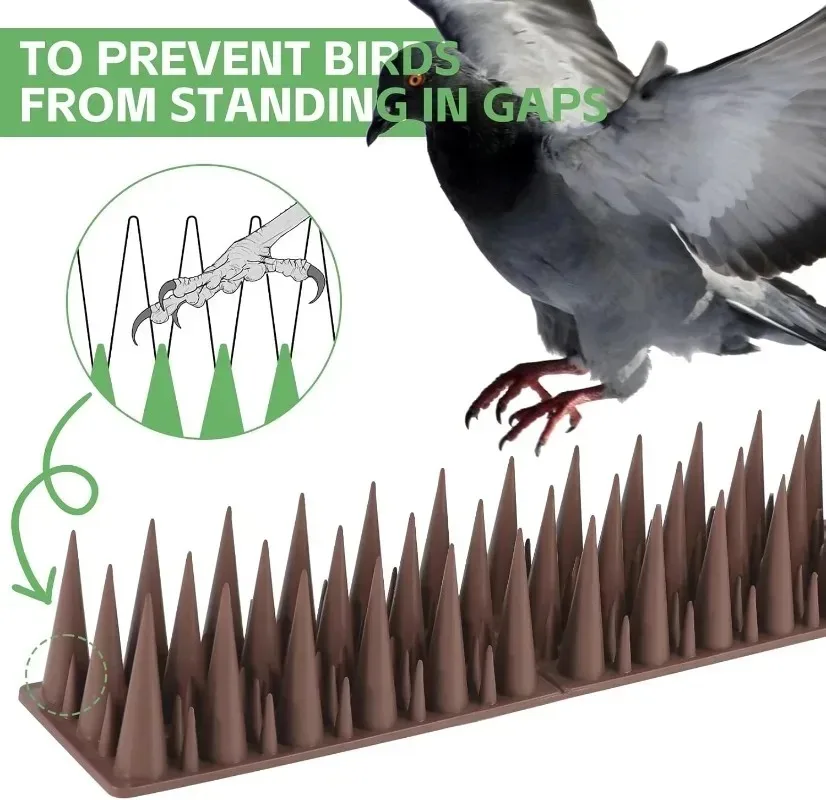 Bird Spikes Outdoor Pigeon Repellent Bendable Anti Climb Strips for Garden Fence Roof Balcony Railing Window Sill Cat Deterrent