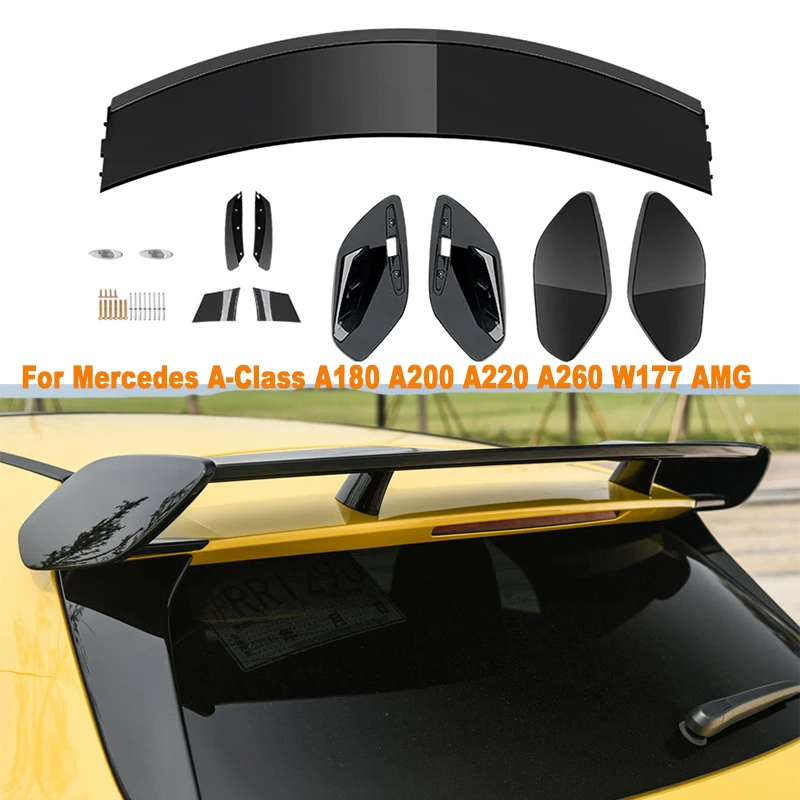 

Tail Wings Fixed Wind Spoiler Rear Wing Accessory For Mercedes A-Class A180 200 220 260 W177 AMG A45 Spoiler Hatchback 2018-2023