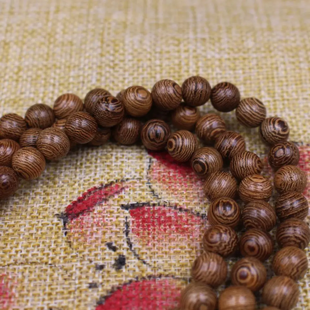 Fashion Hot Sale Tibetan Buddhist Wooden Bangle Jewelry Wenge Mala Bracelet Rosary Buddha Prayer Beads