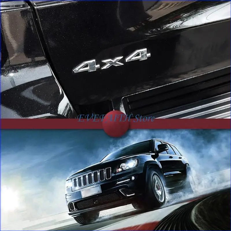 124B Black Silver Car Badges Metal Decal Plate Adhesive No Fade