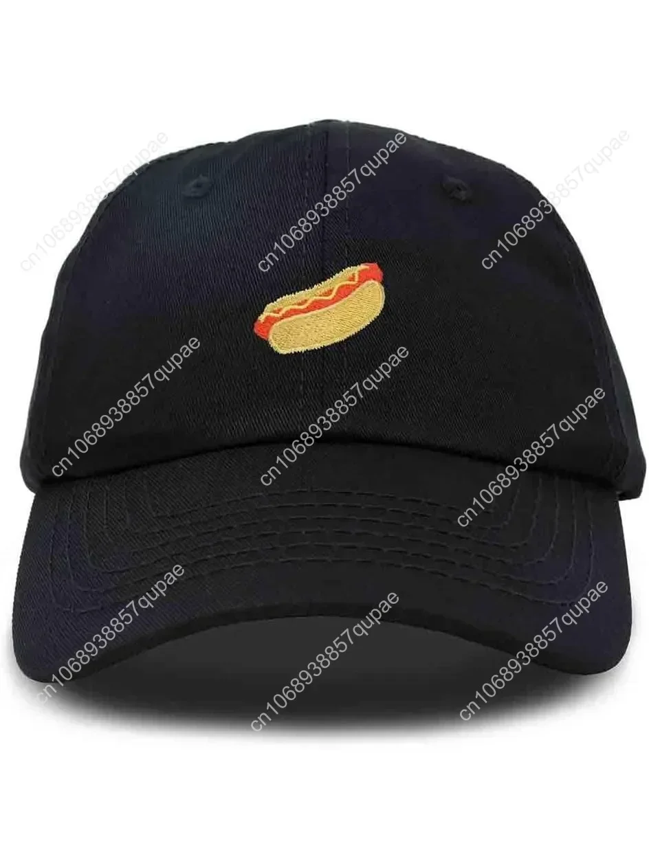 Hot Dog Hat Embroidered Mens Womens Baseball Cap