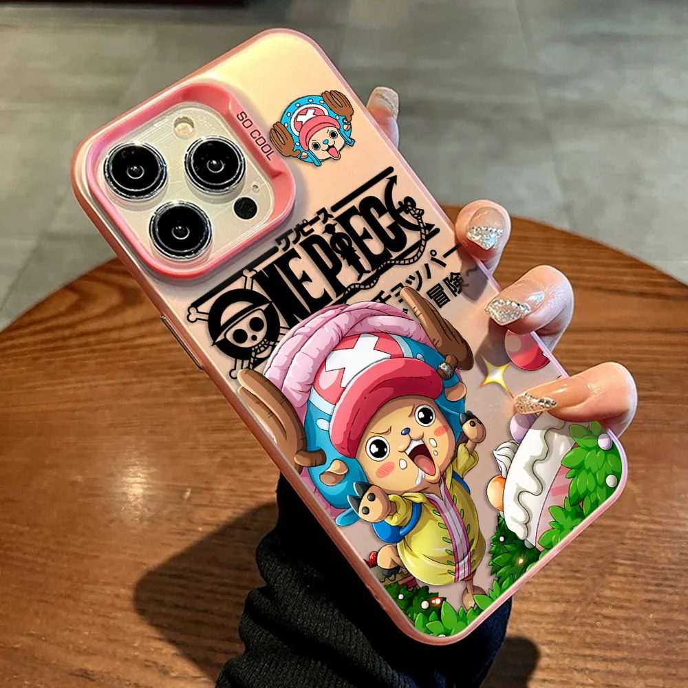 Anime o-one peças luffys caso de telefone para iphone 16 15 14 13 12 11 mini pro max x xr xsmax 8 plus anti queda fosco quente capa traseira