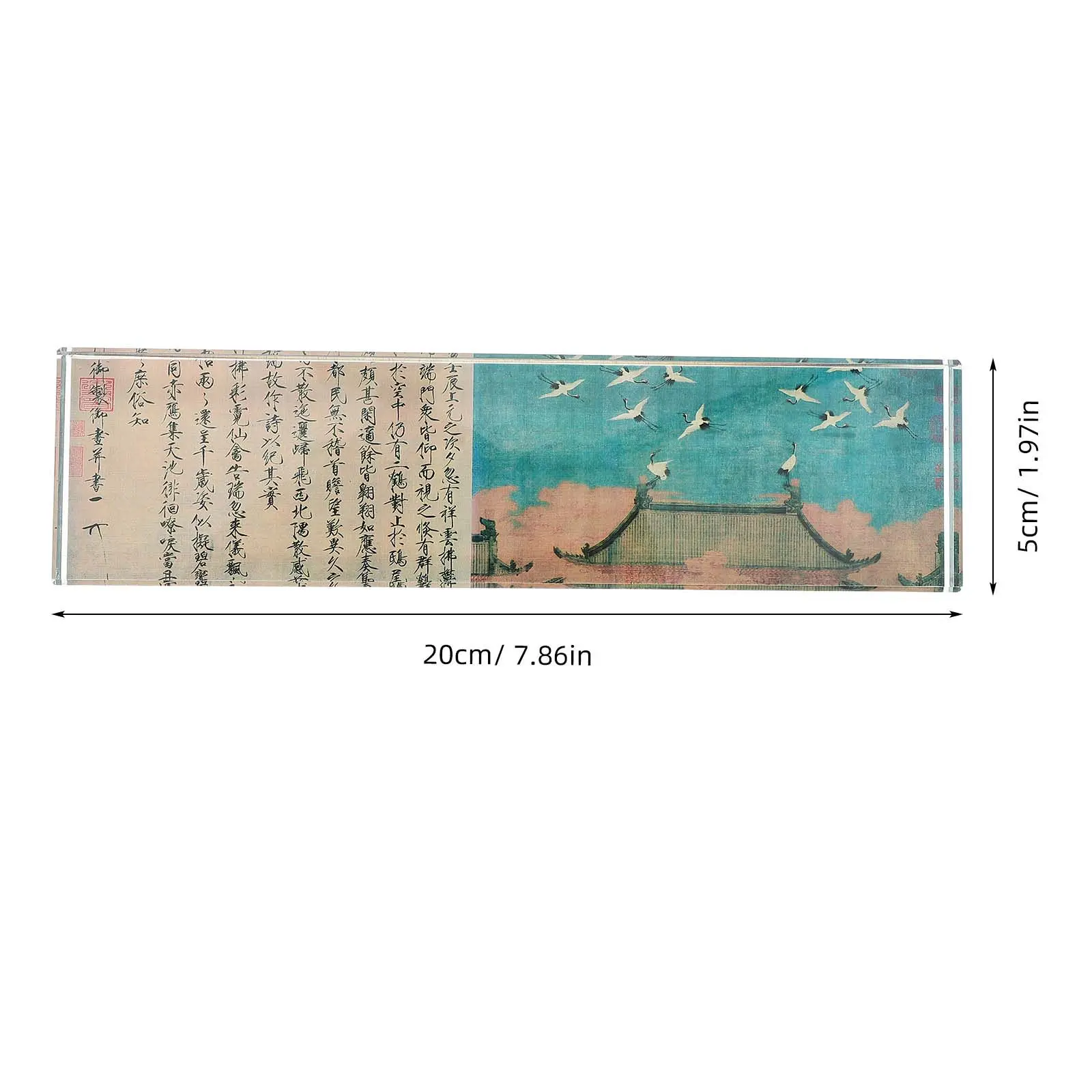 Transparent Clear Glass Calligraphy Paperweight Rectangular Shape for Calligraphy Painting Drawing Practice Chinese Writing Tool