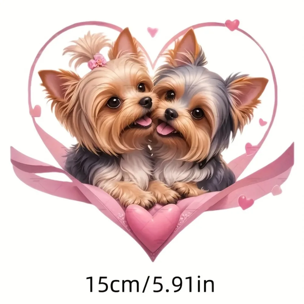 

Romantic Yorkshire Terrier Couple Stickers Valentine's Day Gift Idea Suitable for Cars Trucks Laptops Suitcases Bumper Boxes