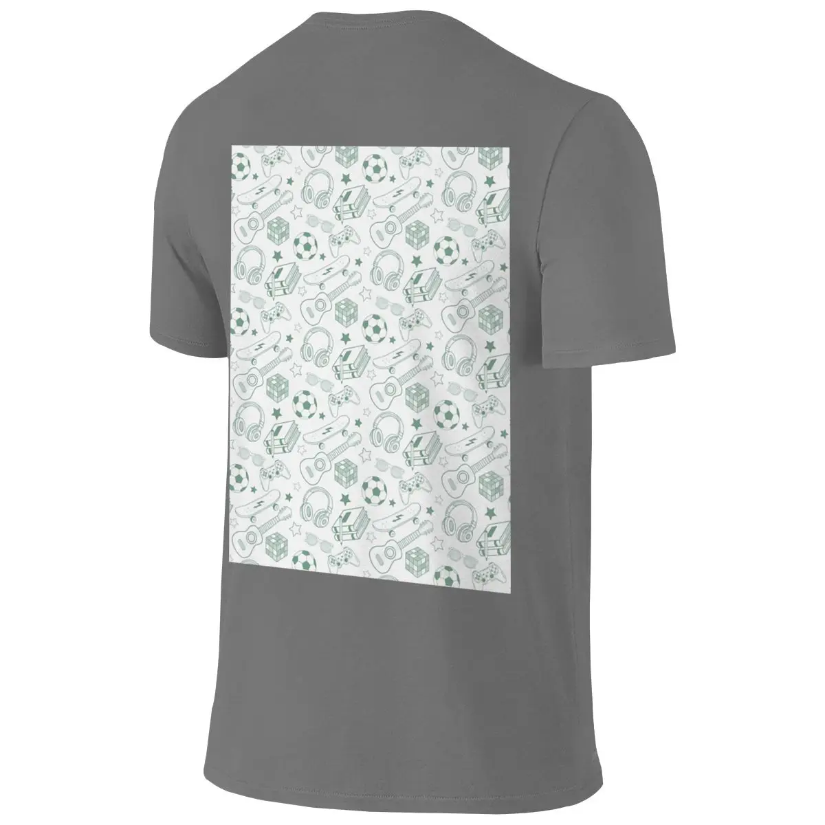 Skater Music Gamer Free Time Interests Line Art Sports Reversible T-shirt Niche Lazy Style Durable T-shirt