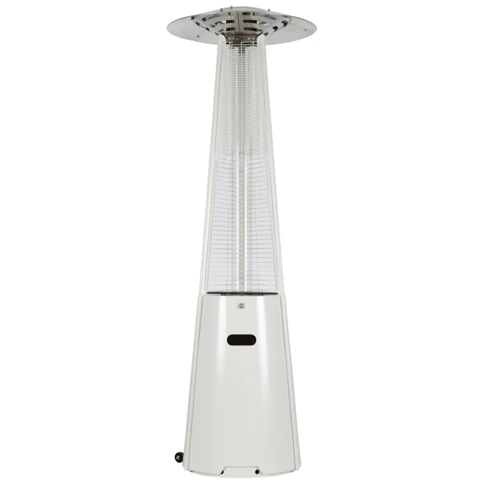 Direct Outdoor Premium Fireplace Standing Terrace Pyramid Glass Flame Patio Gas Heater Powder Coated Steel Freestanding