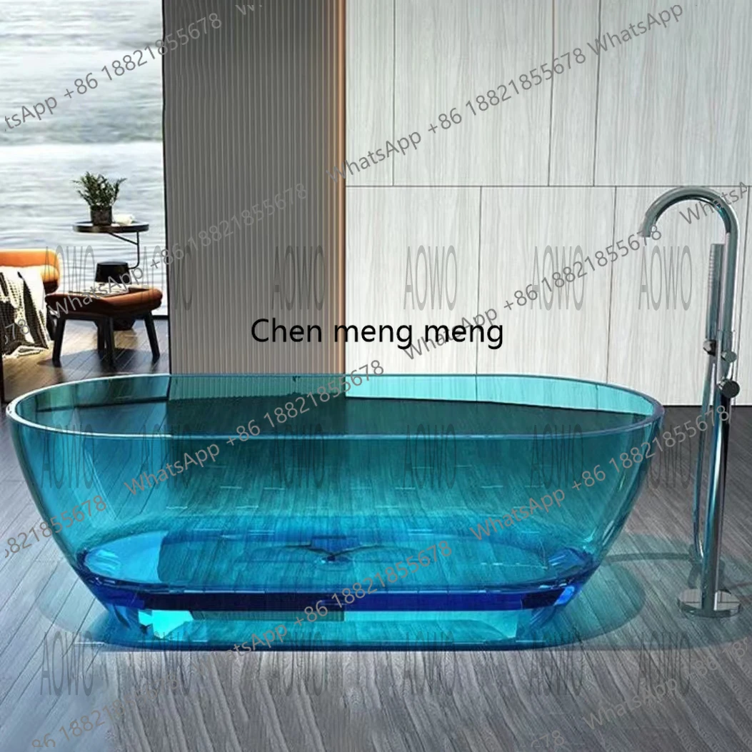 Bañera Transparente Negra, Bañera de Color Personalizado, Bañera Independiente Prefabricada, Bañera de Hidromasaje y Jacuzzi 1700*750*550mm