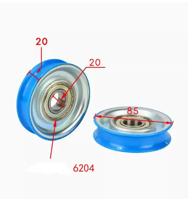 Elevator Lift Parts Elevator Wire rope roller 85*20*6204Z 85mm 85*20 Elevator wheels 85mm