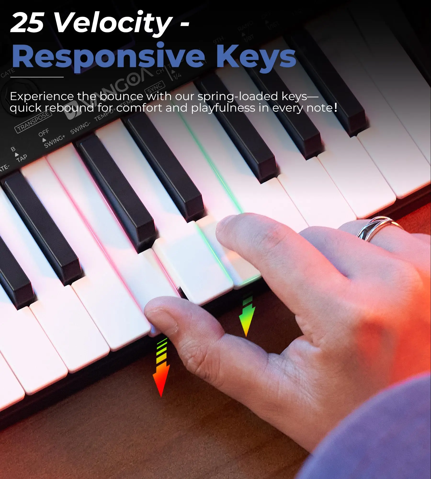 25-key MIDI Keyboard Professional Electronic Music MIDI Controller Smart Portable Arranger Pad Keyboard