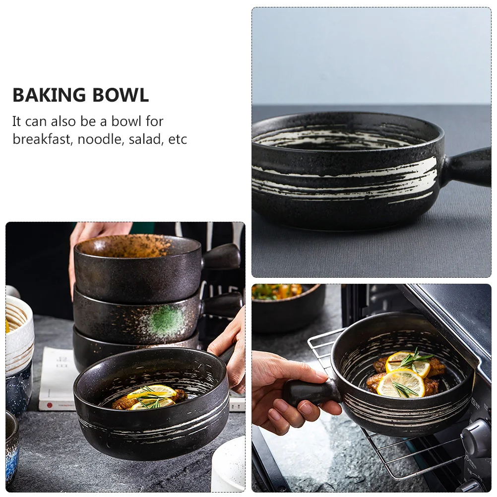 

Ceramic Bowl Cooking Pot Baking Bowl Ceramic Milk Pot Bowl with Handle