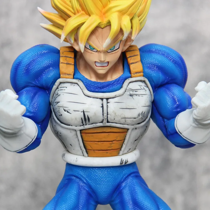 25cm Dragon Ball Muscle Goku Super Saiyan Exercise Anime Figure Model Statue Boy Collection Desktop Decoration Ornament Toy Gift