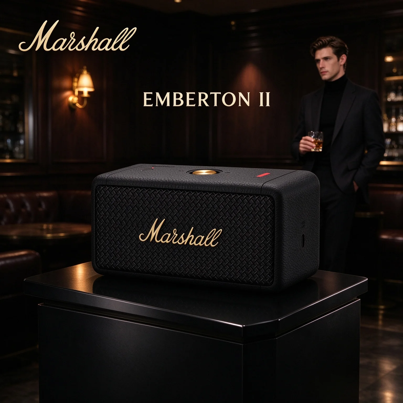 Marshall Emberton II Outdoor Wireless Bluetooth Speaker True Stereophonic 360° Sound IP67 Waterproof 30H Playtime Party Audio