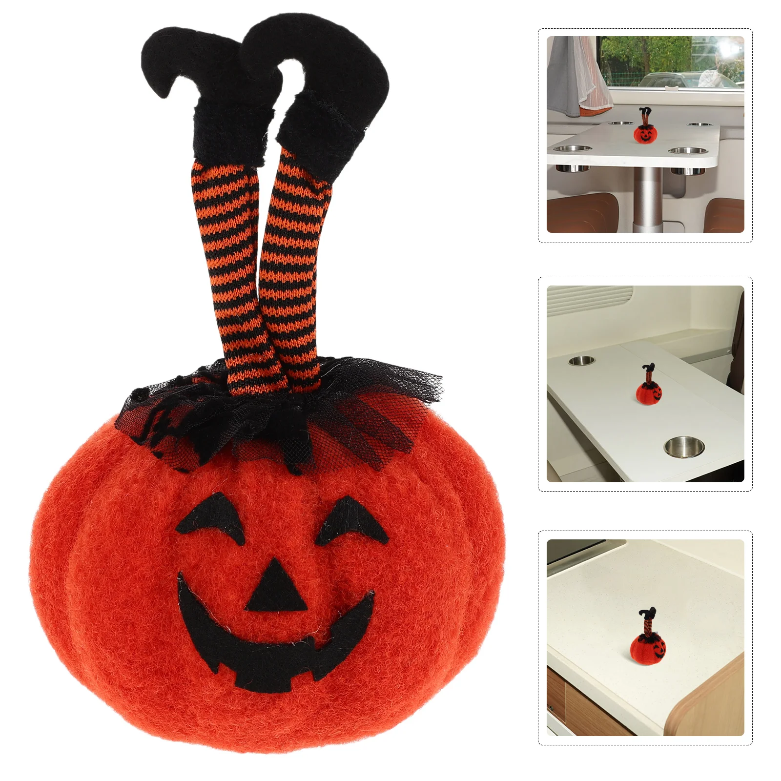 

Witch Feet Pumpkin Figure Fall Decorations Outdoor Halloween Pumpkins Indoor Table for Classroom Silk Cloth Office