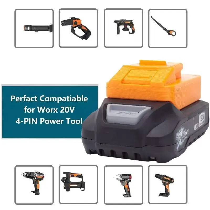 

Converter Adapter for For Aldi Ferrex Activ Energy compatible To For Worx 4pin Tools Converter(Not include tools and battery)
