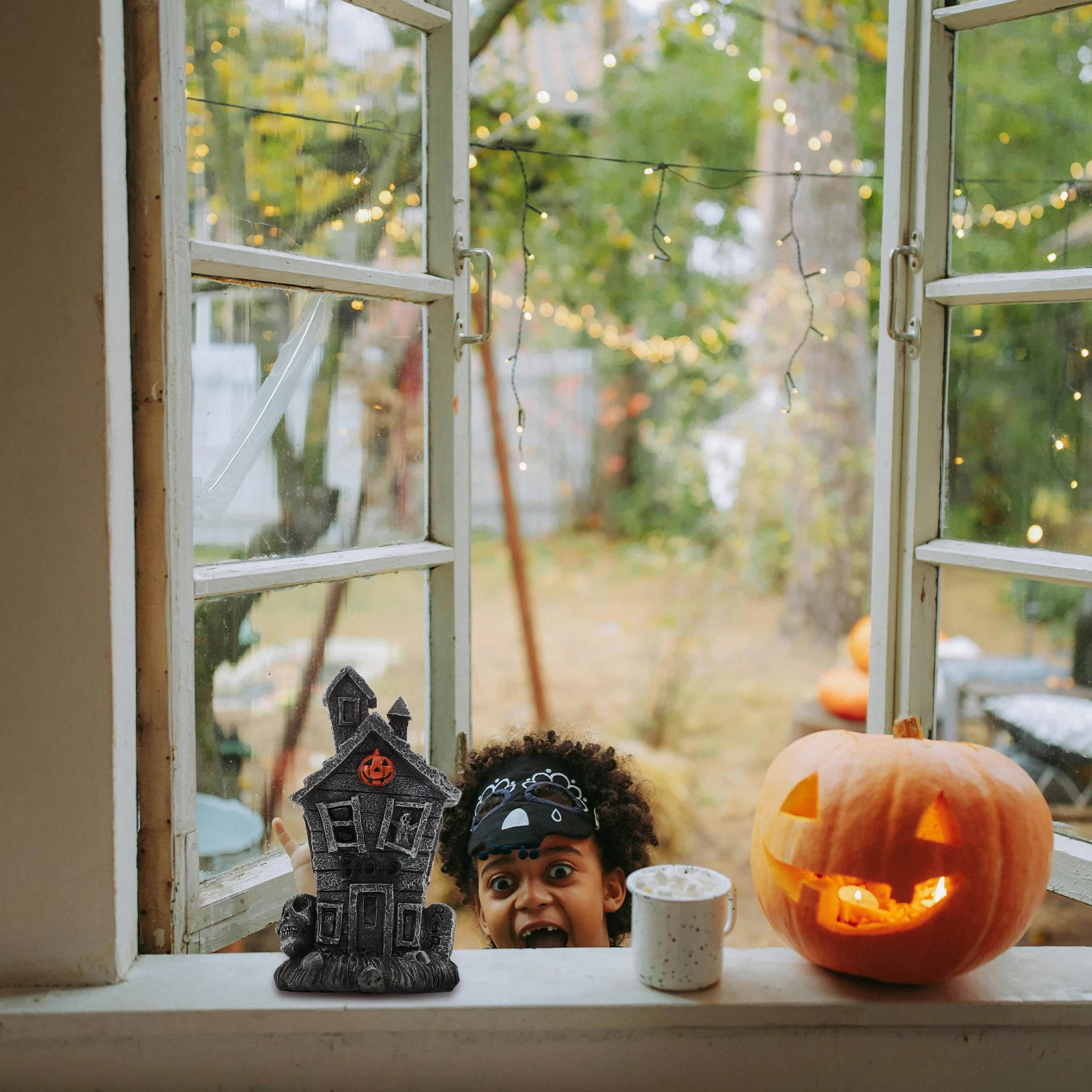 

2Pcs Halloween Miniature South Pumpkin House Figurine Decorations Unique Crafts Ornaments Garden Landscape