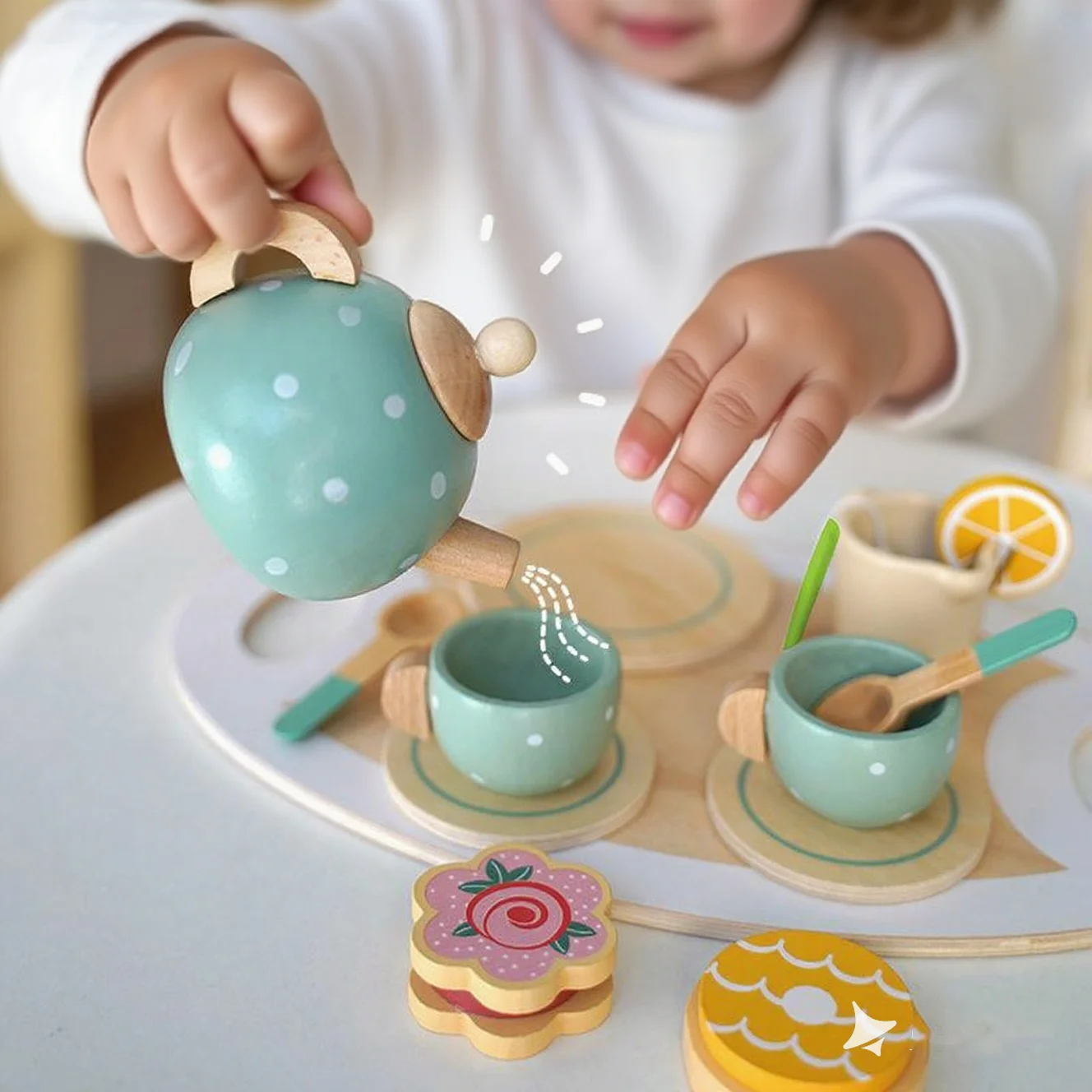 Drewniane zabawki kuchenne Zabawki do cięcia ciasta Zestaw do zabawy Jedzenie Zabawki dla dzieci Montessori Tea Party Nauka Zabawki edukacyjne na prezenty