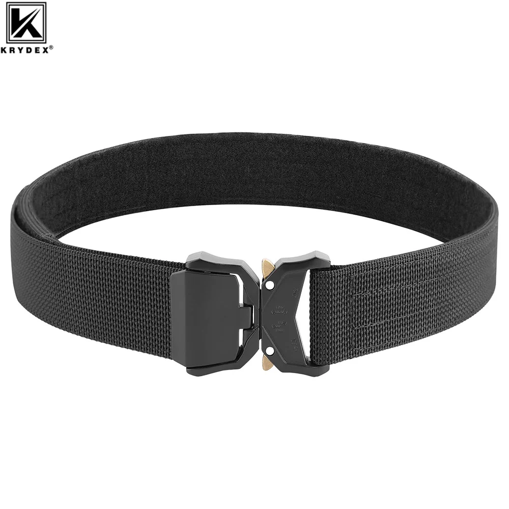 KRYDEX Quick Release 1.5 Inch Heavy Duty Belt 2-Ply Nylon Metal Flip Top Buckle Tactical Men Shooting Belt For Paintball Airsoft