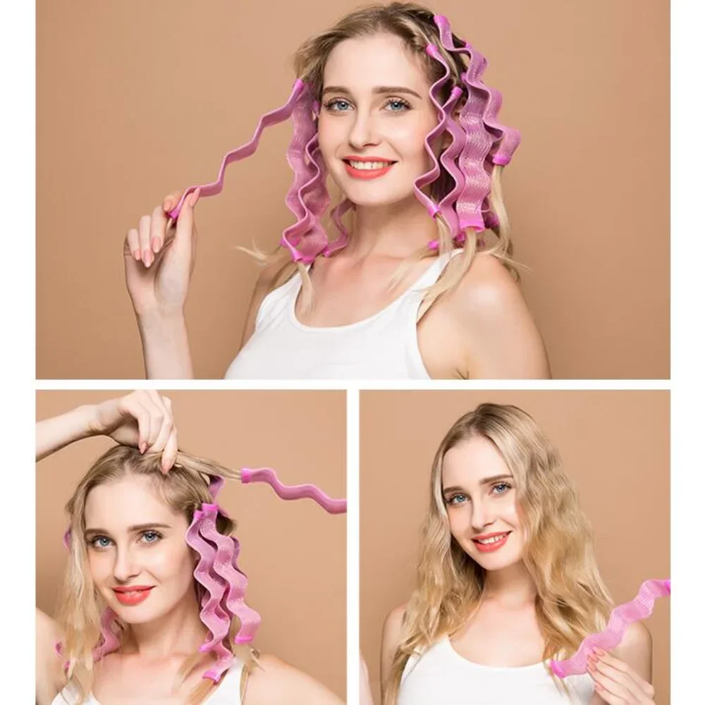 12pcs Heatless Hair Curler No Heat Hair Rollers Soft Curls Curling Rod Roller Sticks Perm Rods Wave Formers Hair Styling Tools
