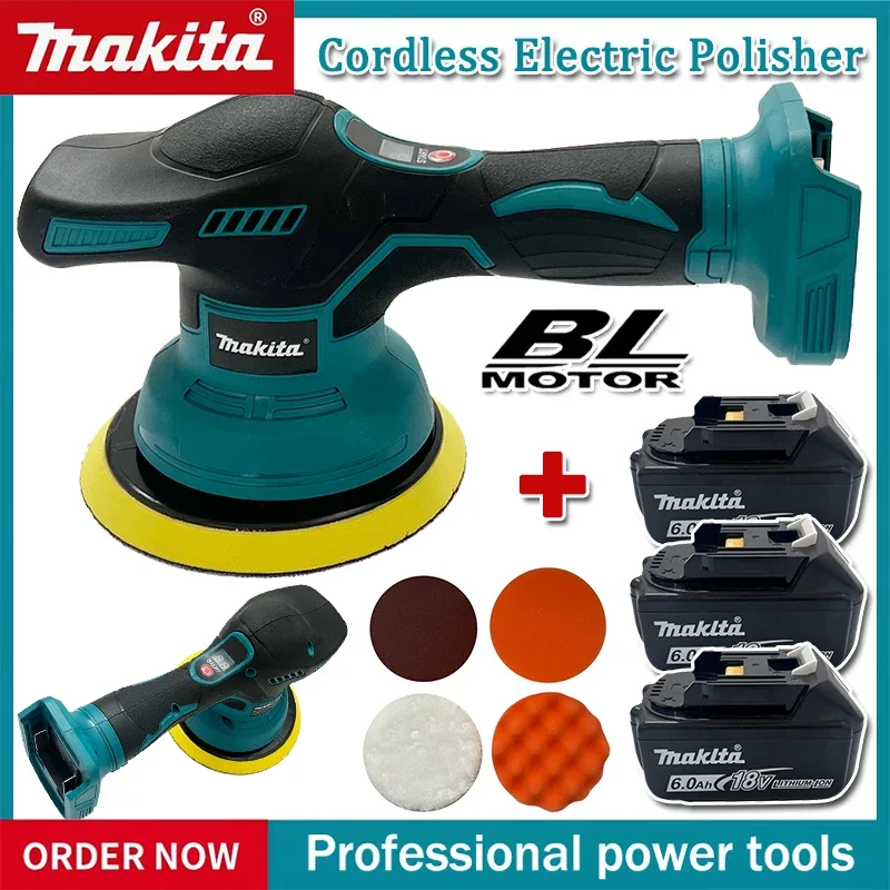 

Беспроводная полировальная машина Makita с 8 скоростями и цифровым дисплеем, электрическая полировальная машина для авто, для воскования и полировки, совместима с аккумулятором 18В.