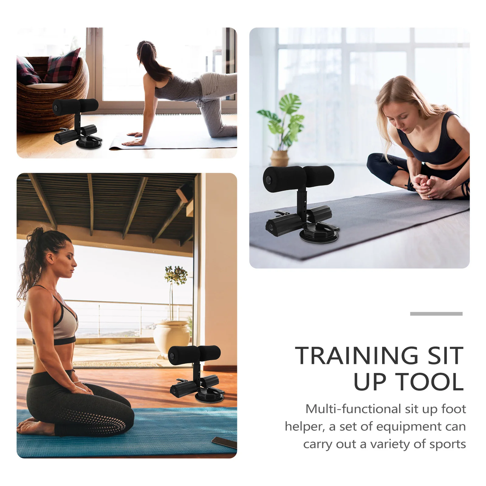 

1 pc Sit-Up Assist Device Dual Suction Cups Strong Non-Slip Grip Adjustable Height For Sit-Ups Push-Ups Plank Training Fitness