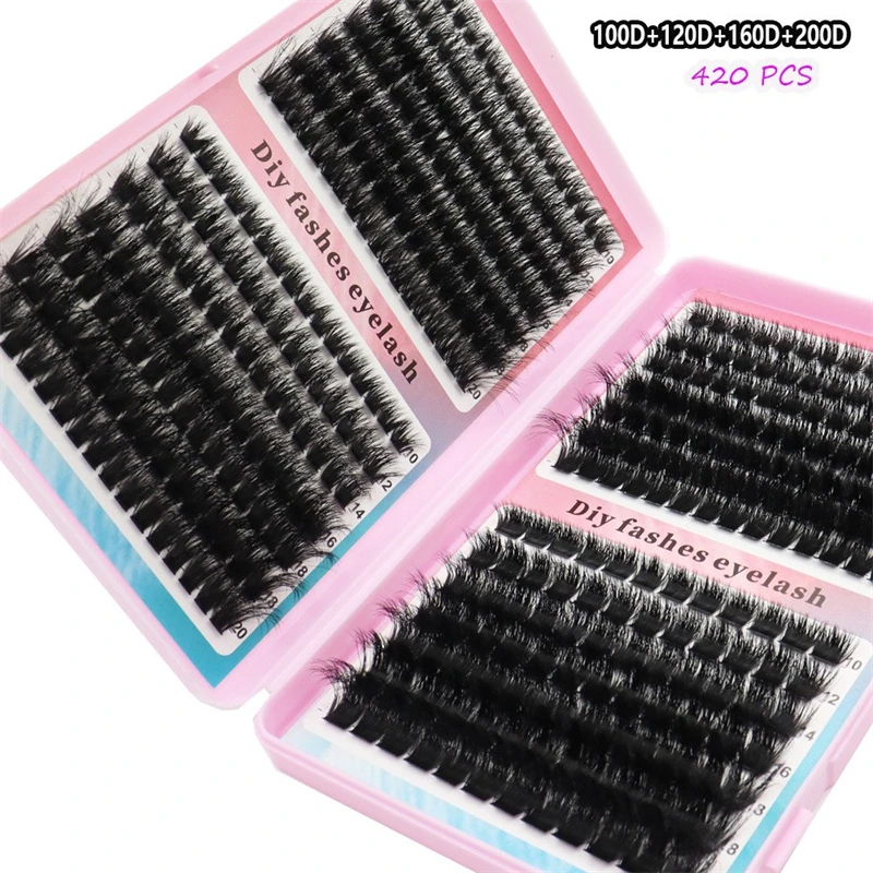 28 Rows 40D-200D Single Tuft Large Capacity 10-20mm Mixed Segmented Eyelashes DIY False Eyelash Book for Beauty Salons