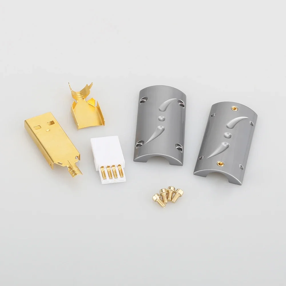 Viborg HI-END 24K مطلية بالذهب USB 2.0 a إلى B موصل عالي الجودة لتقوم بها بنفسك كابل USB Hi-Fi لنقل الصوت والبيانات