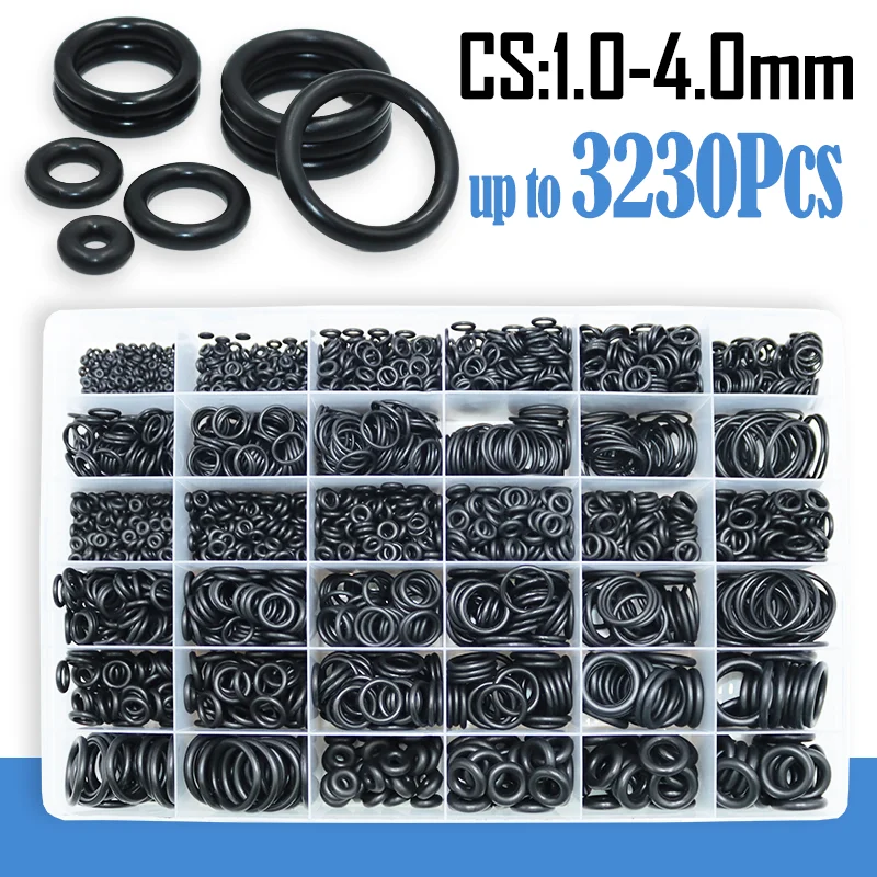 O Ring CS 1.0 1.5 to 4.0mm Sealing Washer Nitrile Rubber O-ring Faucet Plumbing Gaskets Oil Resistant High Temperature Oring Kit