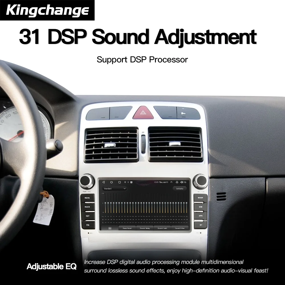 Kingchange autoradio lettore di navigazione Gps Android per Peugeot 307 307CC 307SW 2004-2013 Multimedia Stereo WiFi Video CarPlay