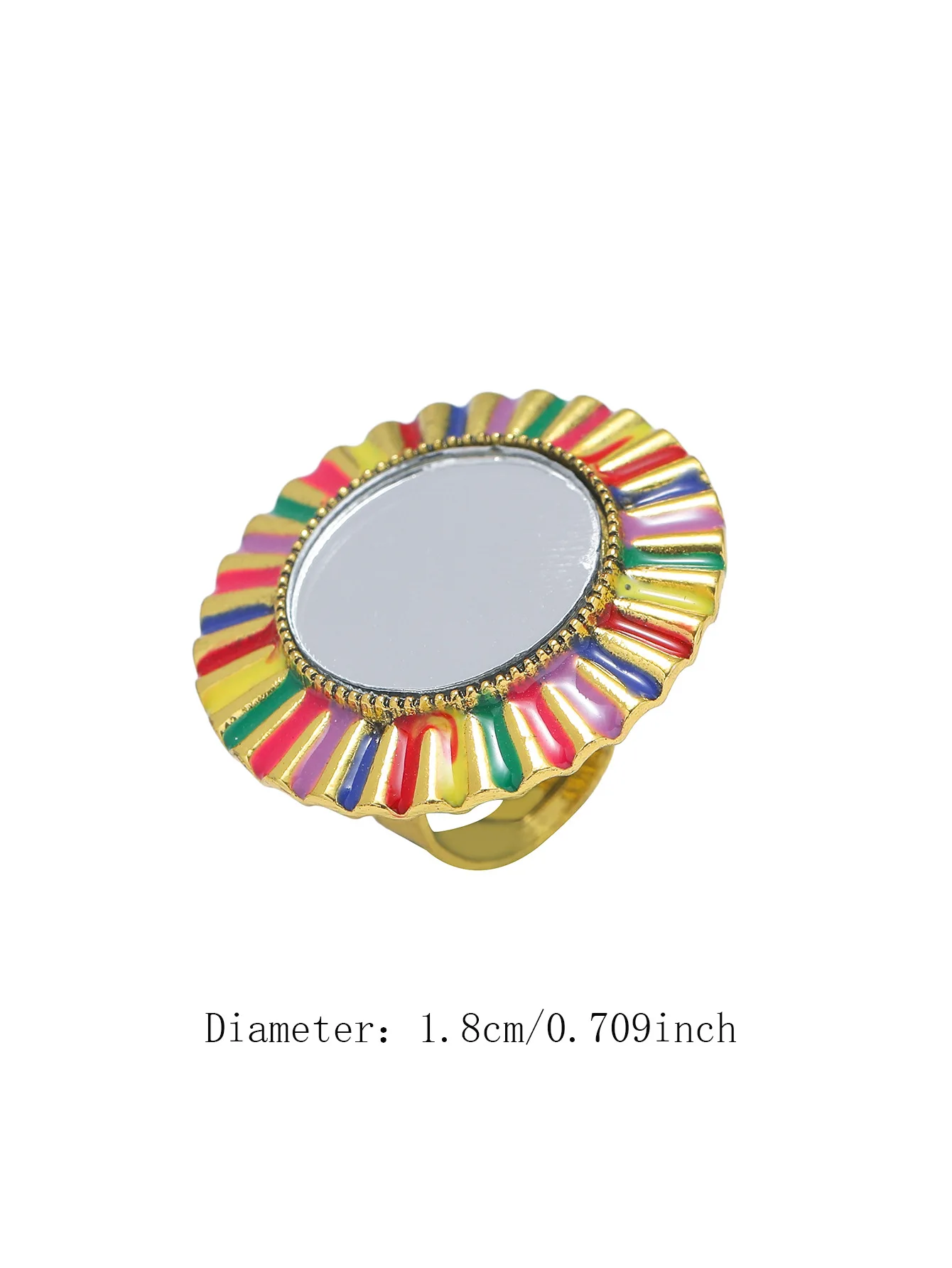 New Personality Rainbow Mirror Rings for Women Girl Punk Cool Dance Party Midi Finger Ring Anillos Party Jewelry Gift