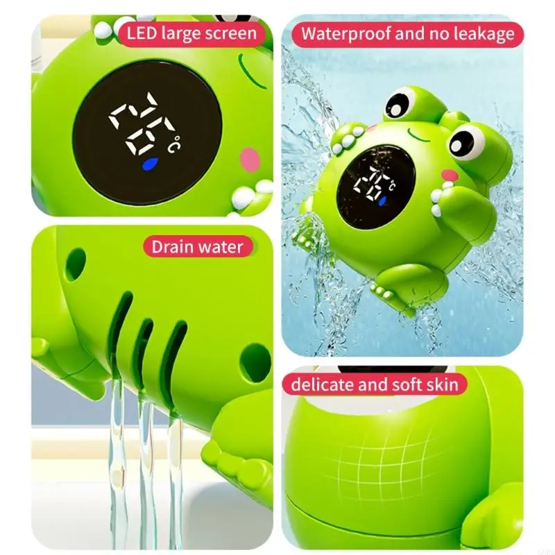 موازين حرارة المياه الرقمية على شكل ضفادع من كورب، قراءة سريعة لحمام الرضع